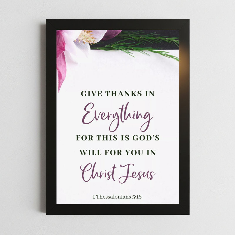 1 thessalonians 5:18 wall art