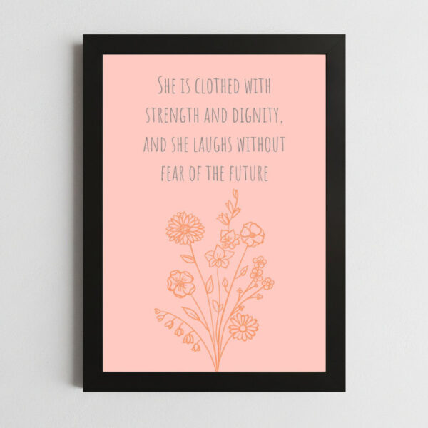 Bible Verse Wall Art Mockup_103 Proverbs 31:25 Strength Wall Art