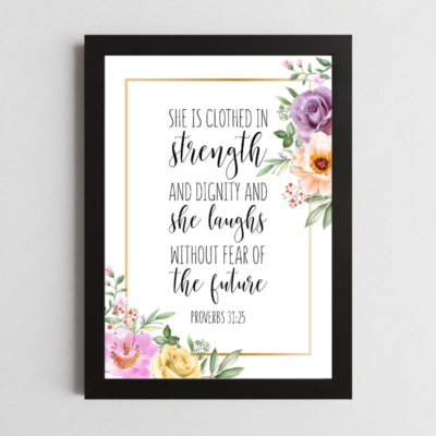 Proverbs 31:25 Fearless Wall Art
