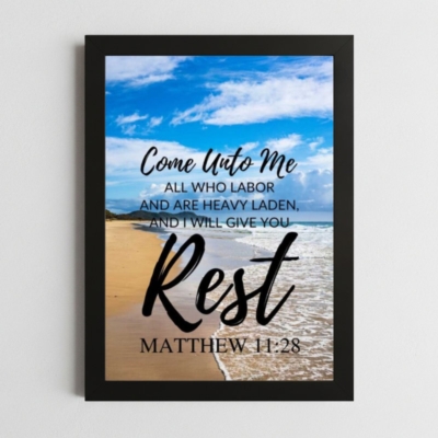 matthew 11:28 wall art