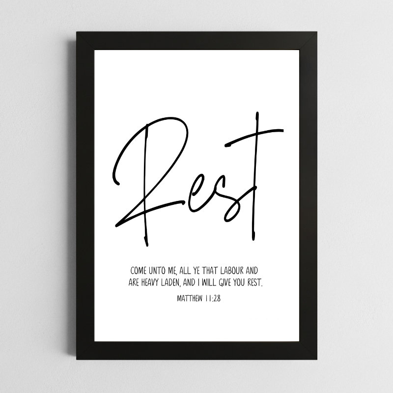 matthew 11:28 minimalist wall art
