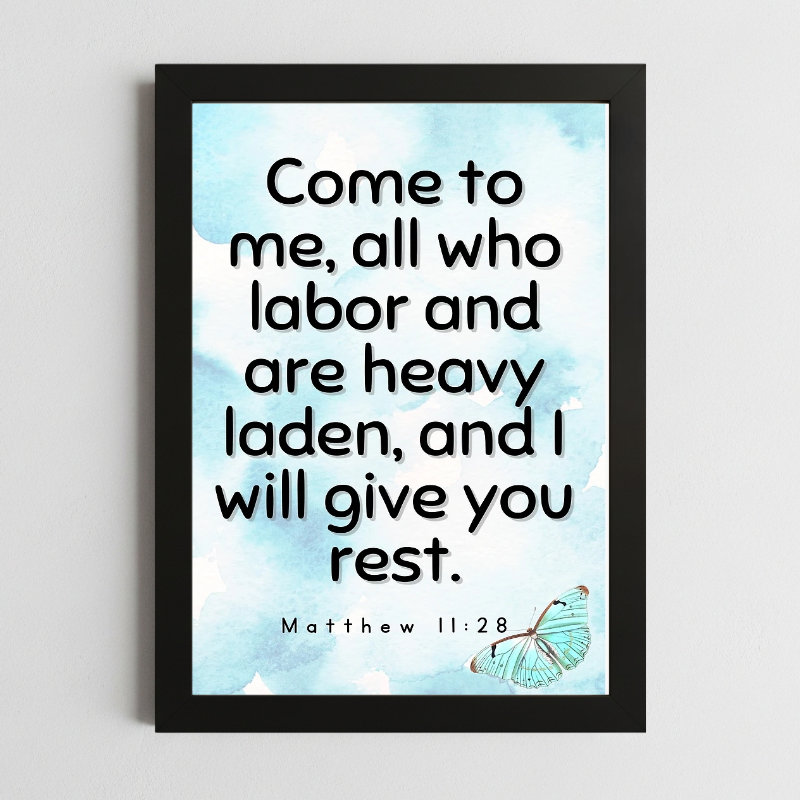 matthew 11:28 scripture wall art kenya