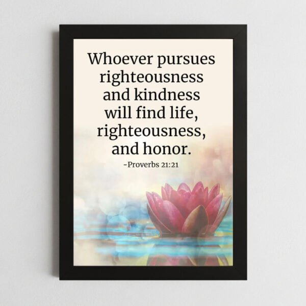 Bible Verse Wall Art Mockup_46 Proverbs 21:21 Wall Art
