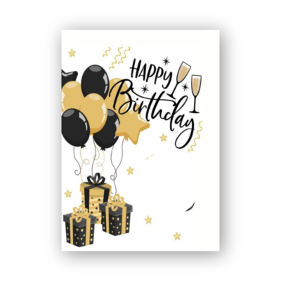 Balloon Birthday Card – Playful & Bright