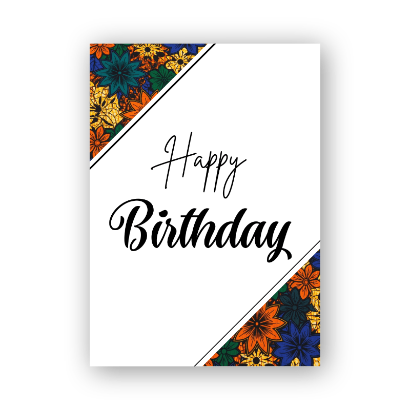 Ankara Fabric Birthday Card – African Print Charm