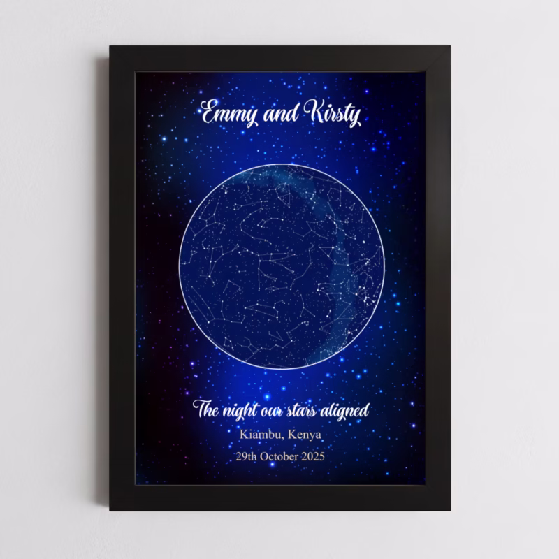 Personalized Star Maps Anniversary gift kenya