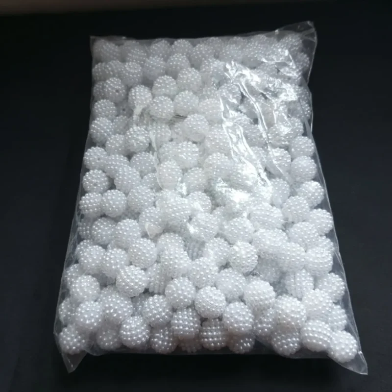 White strawberry beads 14mm in Kenya