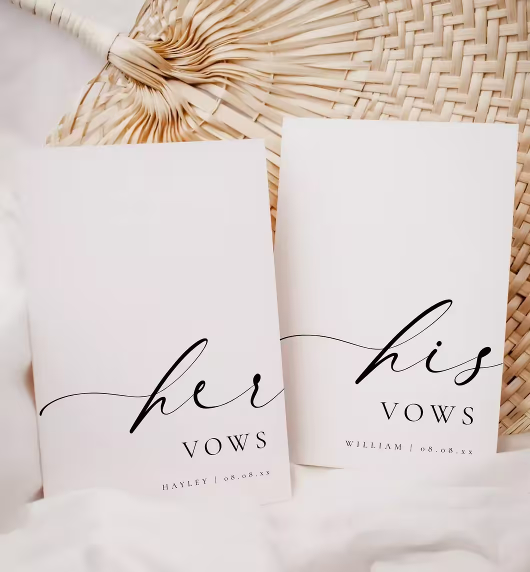 Custom Event Vows & Formal Invitation Inserts